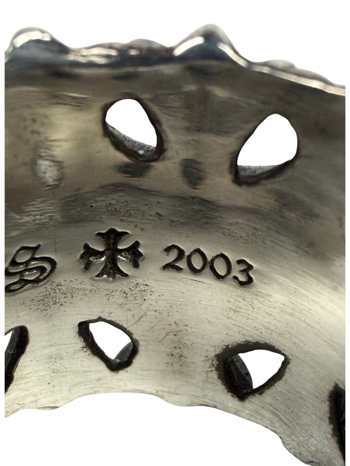 Aged .925 Silver Cross Band Chrome Hearts Ring