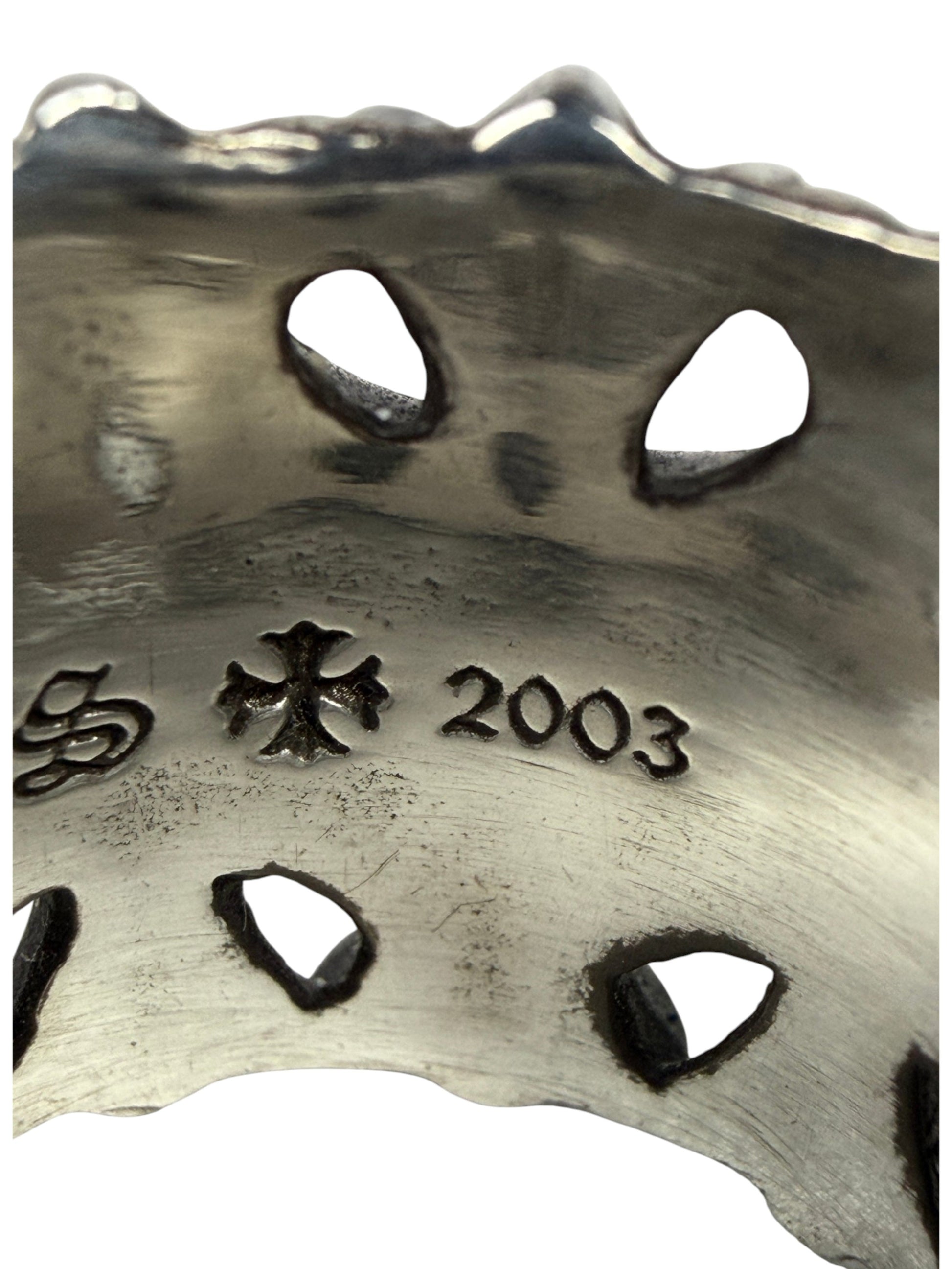 Aged .925 Silver Cross Band Chrome Hearts Ring