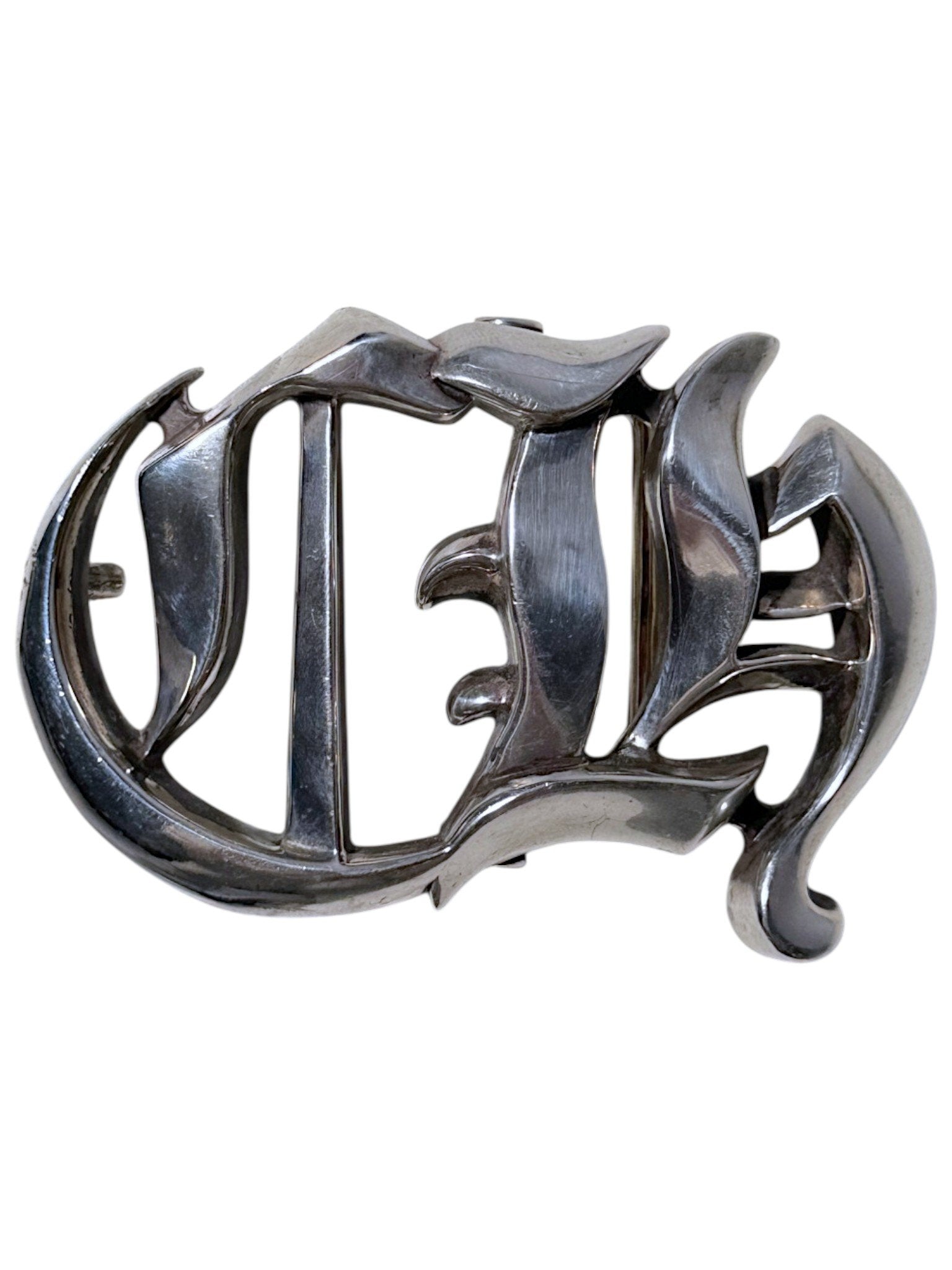 .925 Sterling Silver Belt Buckle Cut-Out CH Chrome Hearts