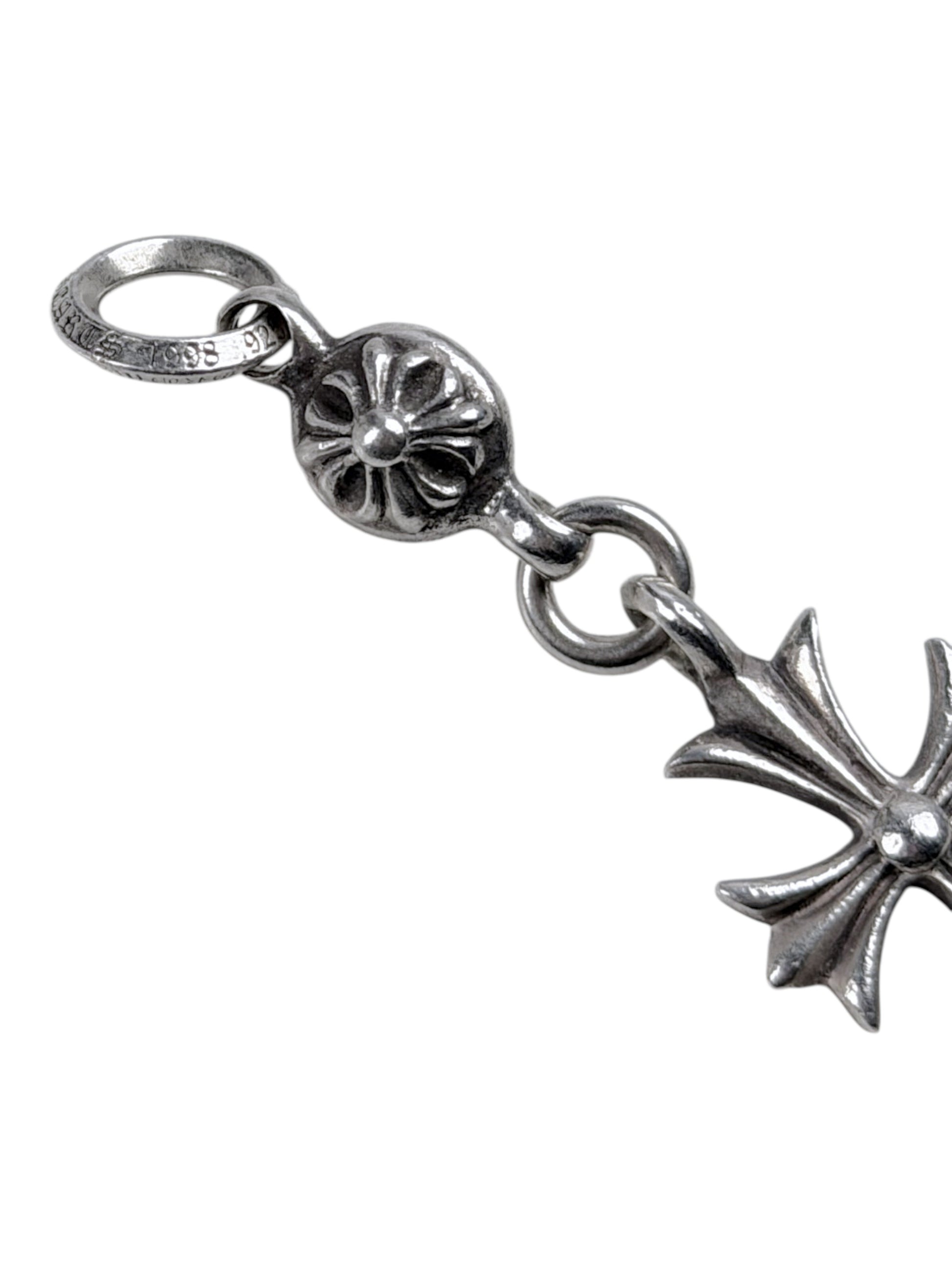 Floral Cross Bail Linked to Chrome Hearts Silver Ball Cross