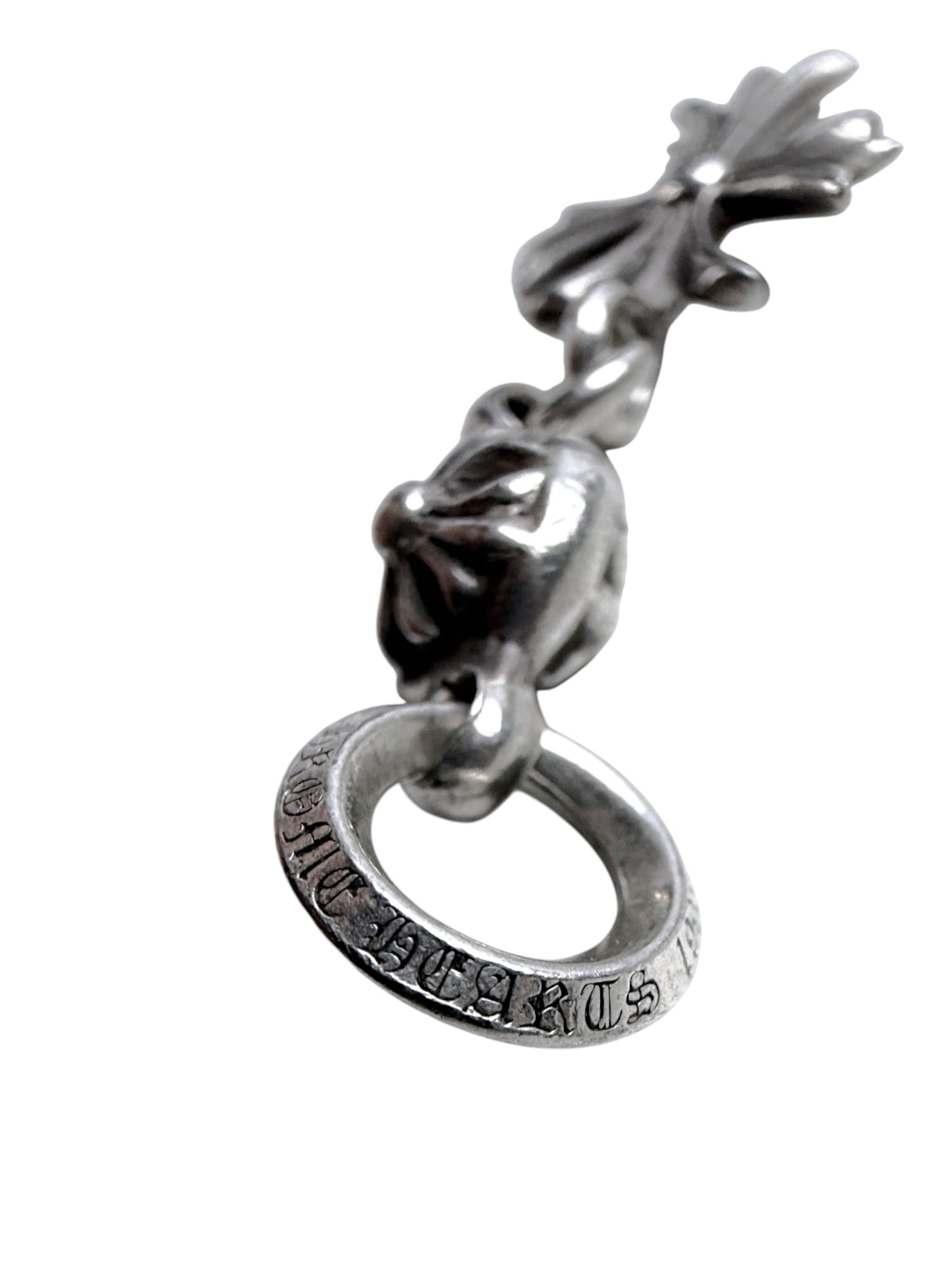 Engraved Chrome Hearts Bail Ring on Silver CH Cross Pendant