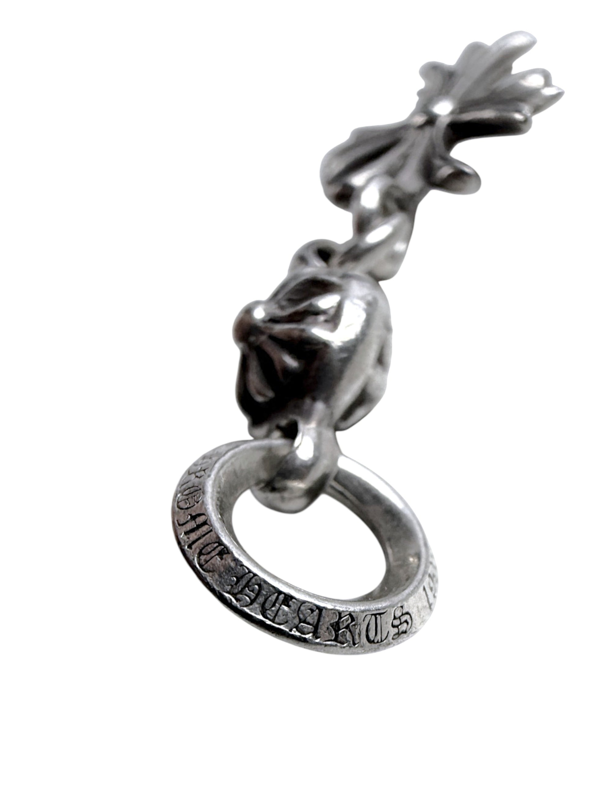 Engraved Chrome Hearts Bail Ring on Silver CH Cross Pendant