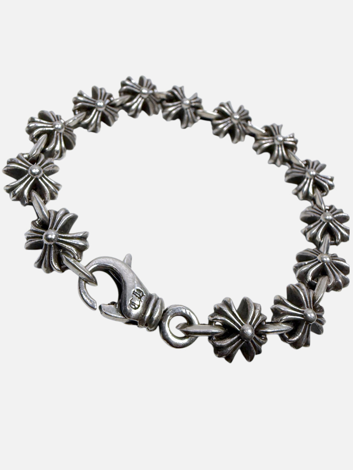 .925 Silver Chrome Hearts CH Plus X Bracelet Cross Jewelry