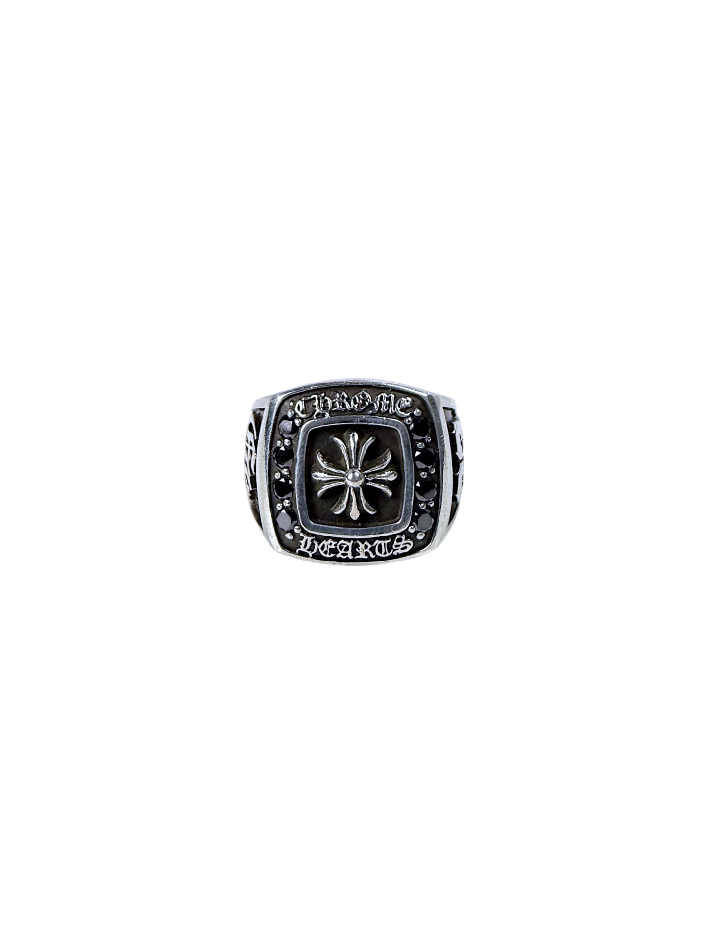 Black Diamond Chrome Hearts Ring CH Plus Silver