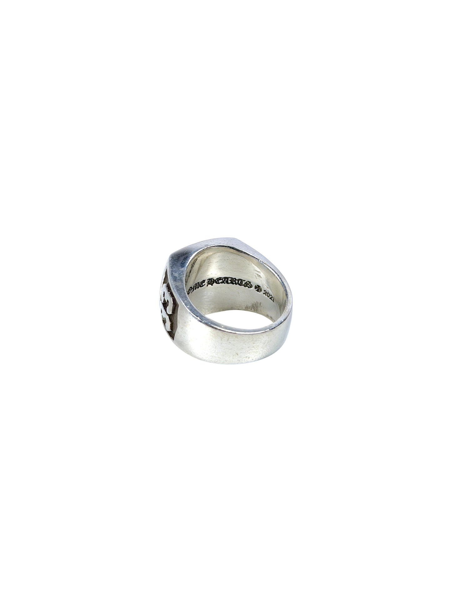 Chrome Hearts Sterling Silver Band Ring Cross Motif