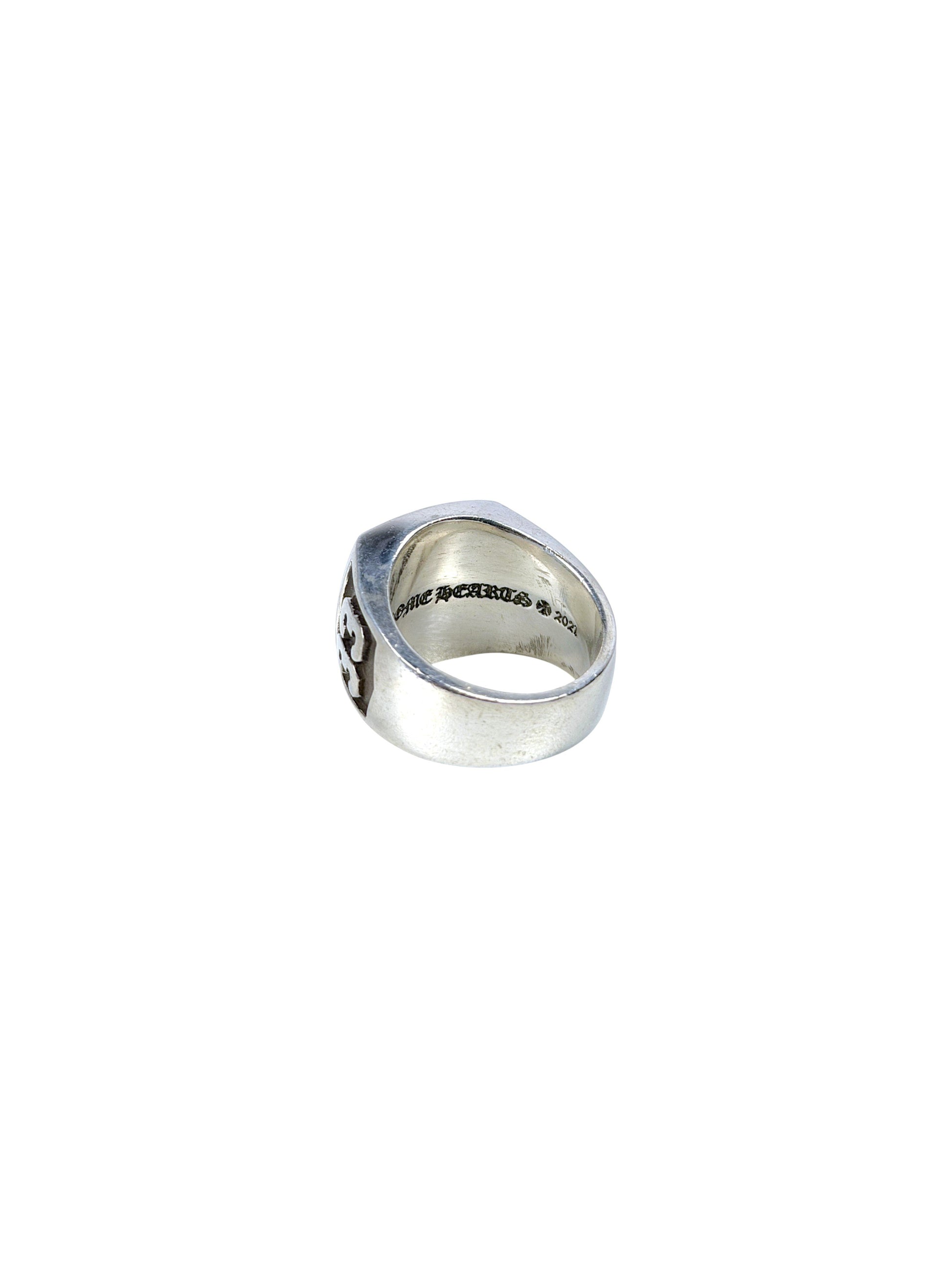 Chrome Hearts Sterling Silver Band Ring Cross Motif