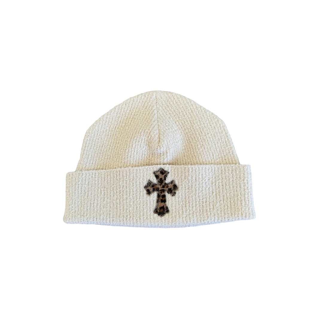 Cheetah Cross Patch Beanie