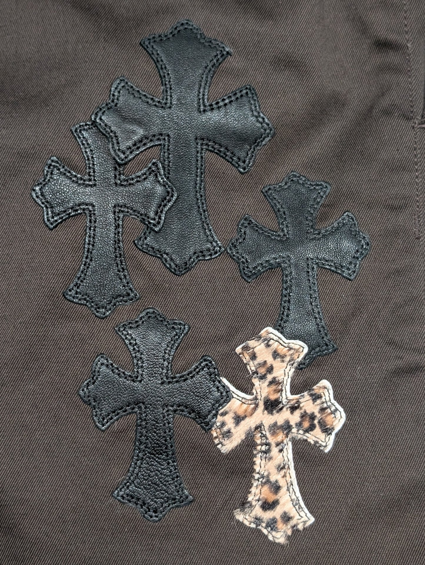 Cheetah Cross Patch Chino Pants Brown