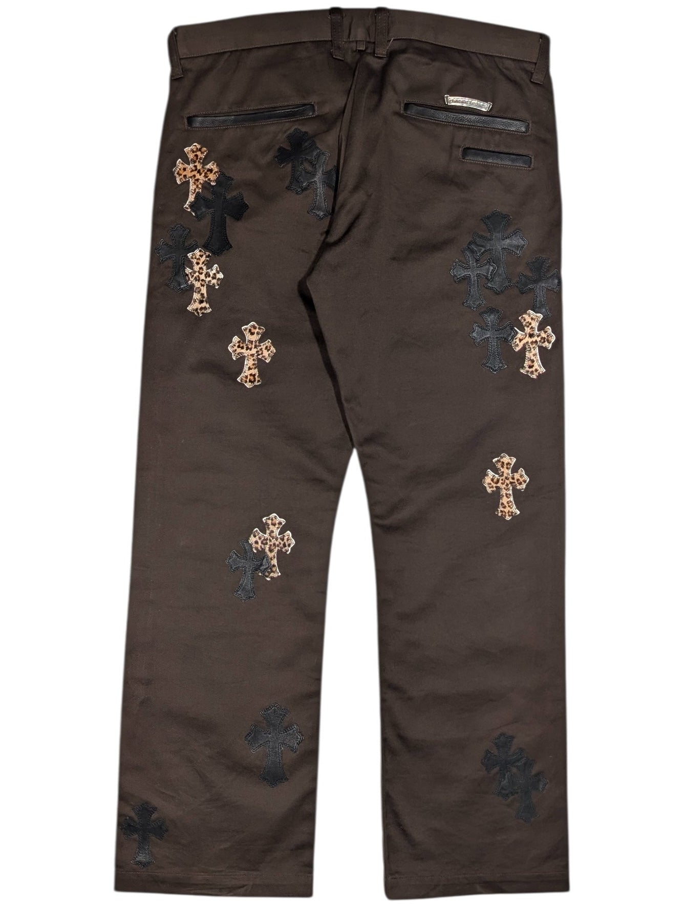 Cheetah Cross Patch Chino Pants Brown