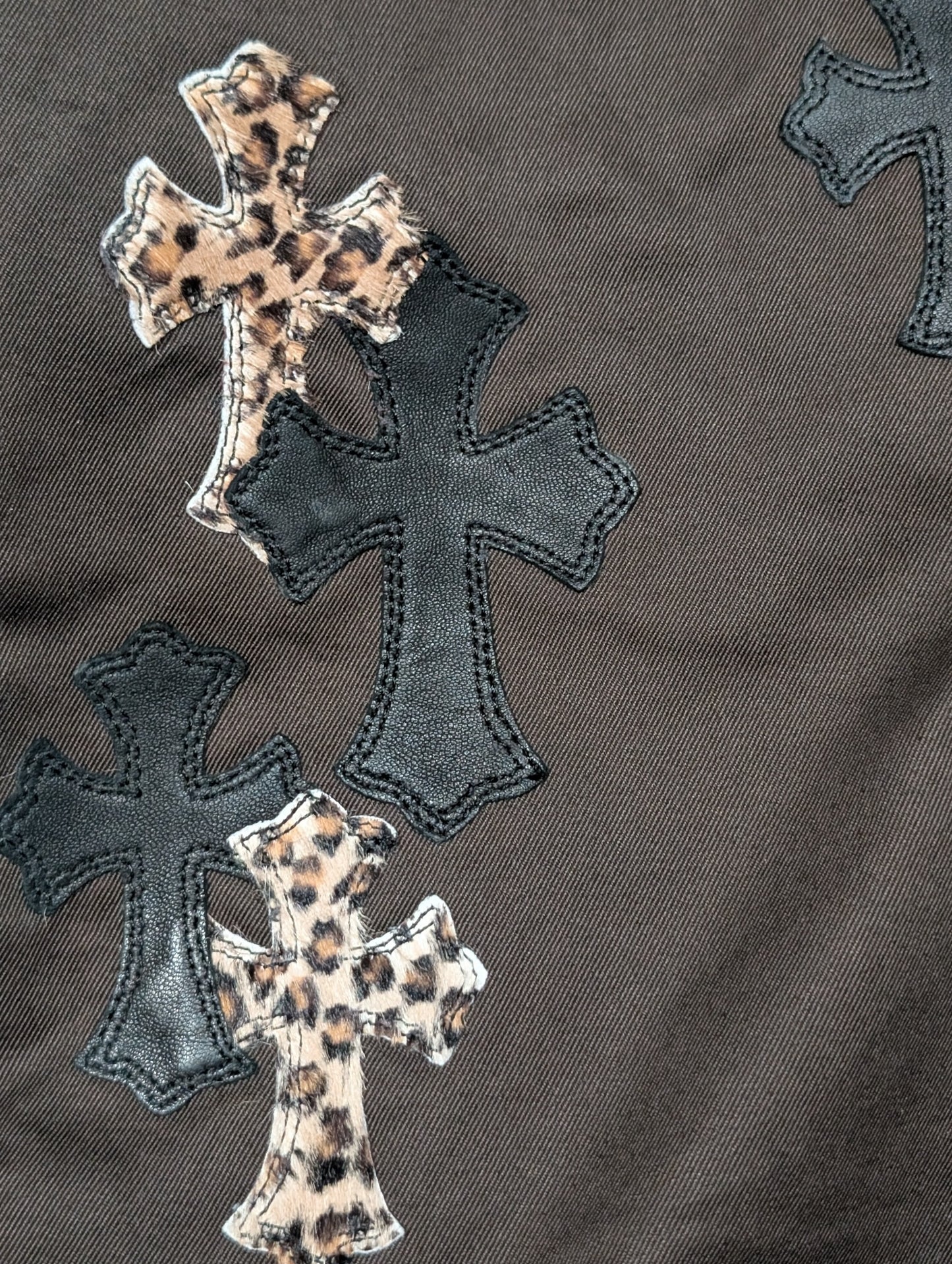 Cheetah Cross Patch Chino Pants Brown