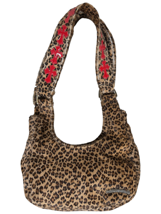 Chrome Hearts Red Cross Patch Cheetah Nip & Tuck Handbag Authentic Handbags