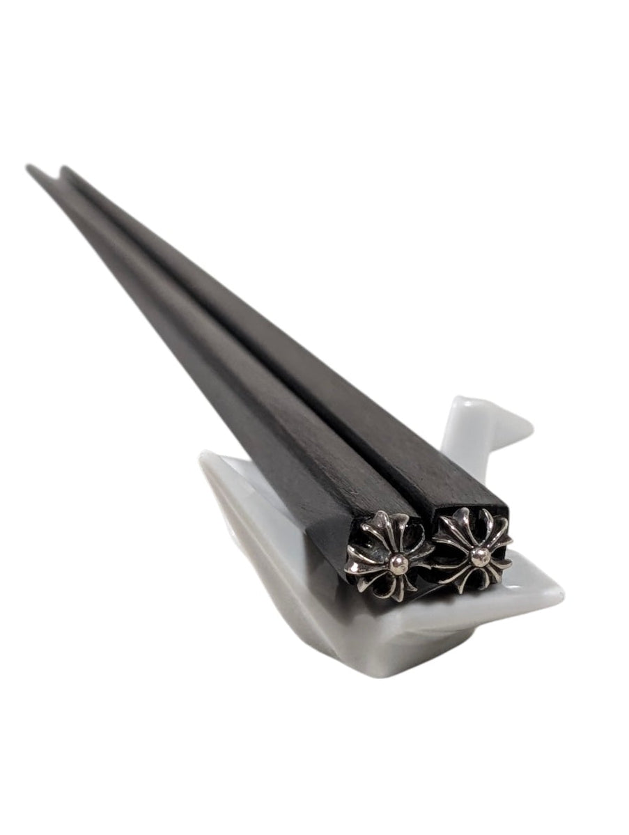 Ebony Wood Chopsticks Silver Cross Plus
