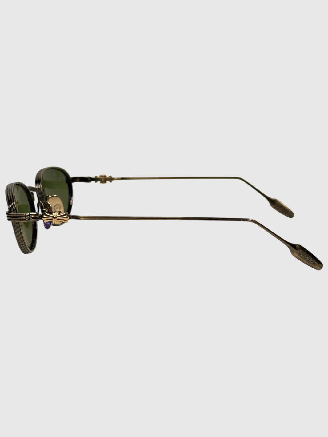 Chrome Hearts Clitorial Eyewear Gold Frame Gothic Logo Temple Tips