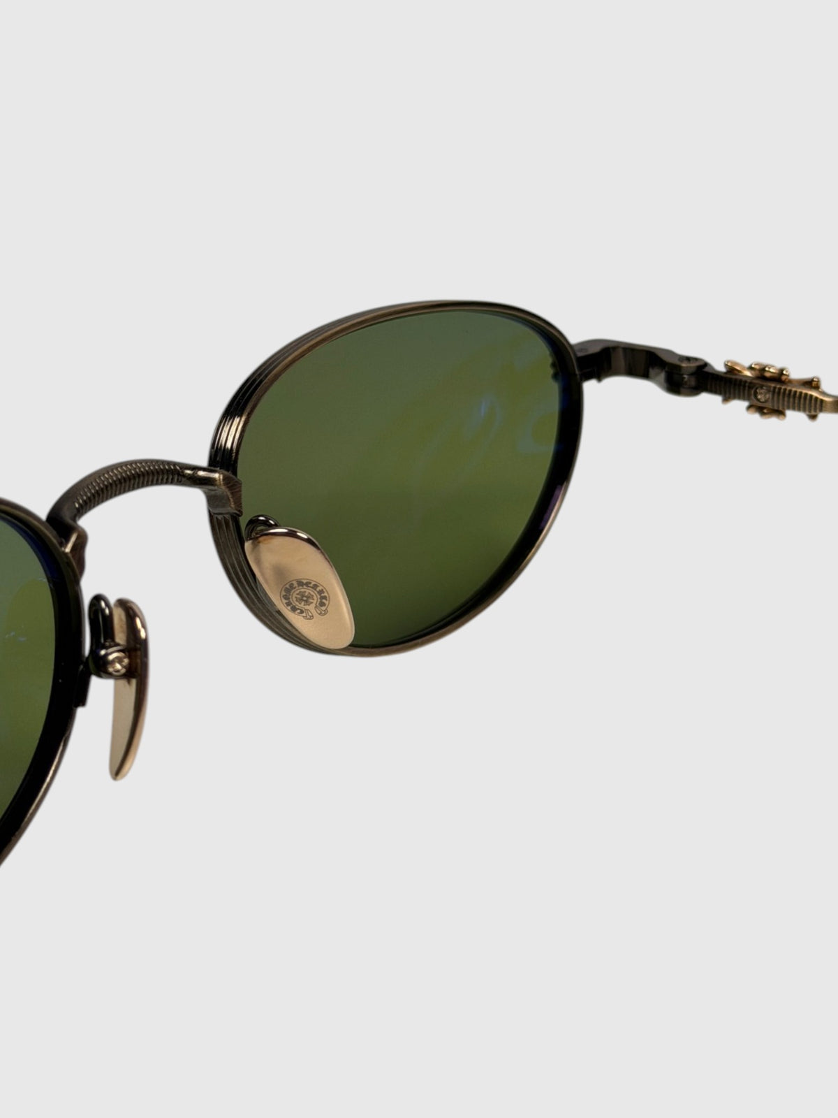 CH Horseshoe Logo Nose Pads on Chrome Hearts Clitorial Gold Sunglasses