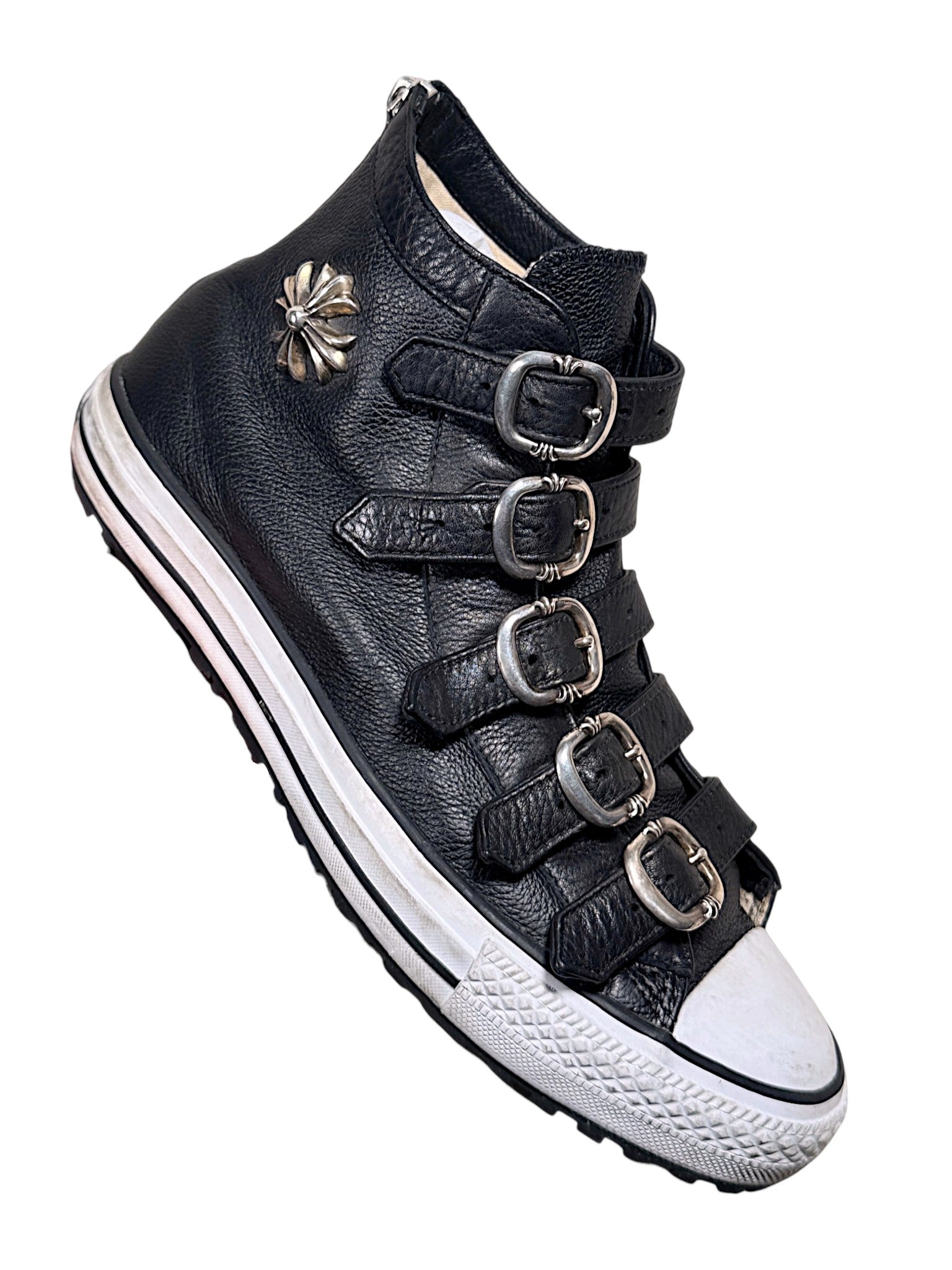 Chrome Hearts Gunslinger Buckle Leather Converse Black Sterling Silver Hardware