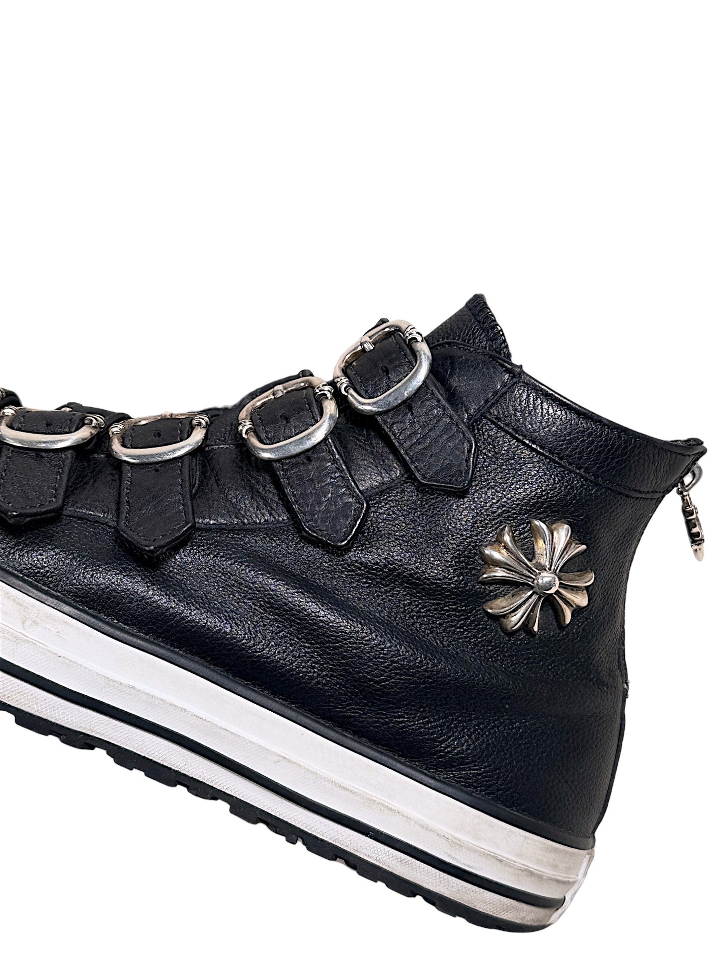 Chrome Hearts Gunslinger Buckle Leather Converse Black Genuine