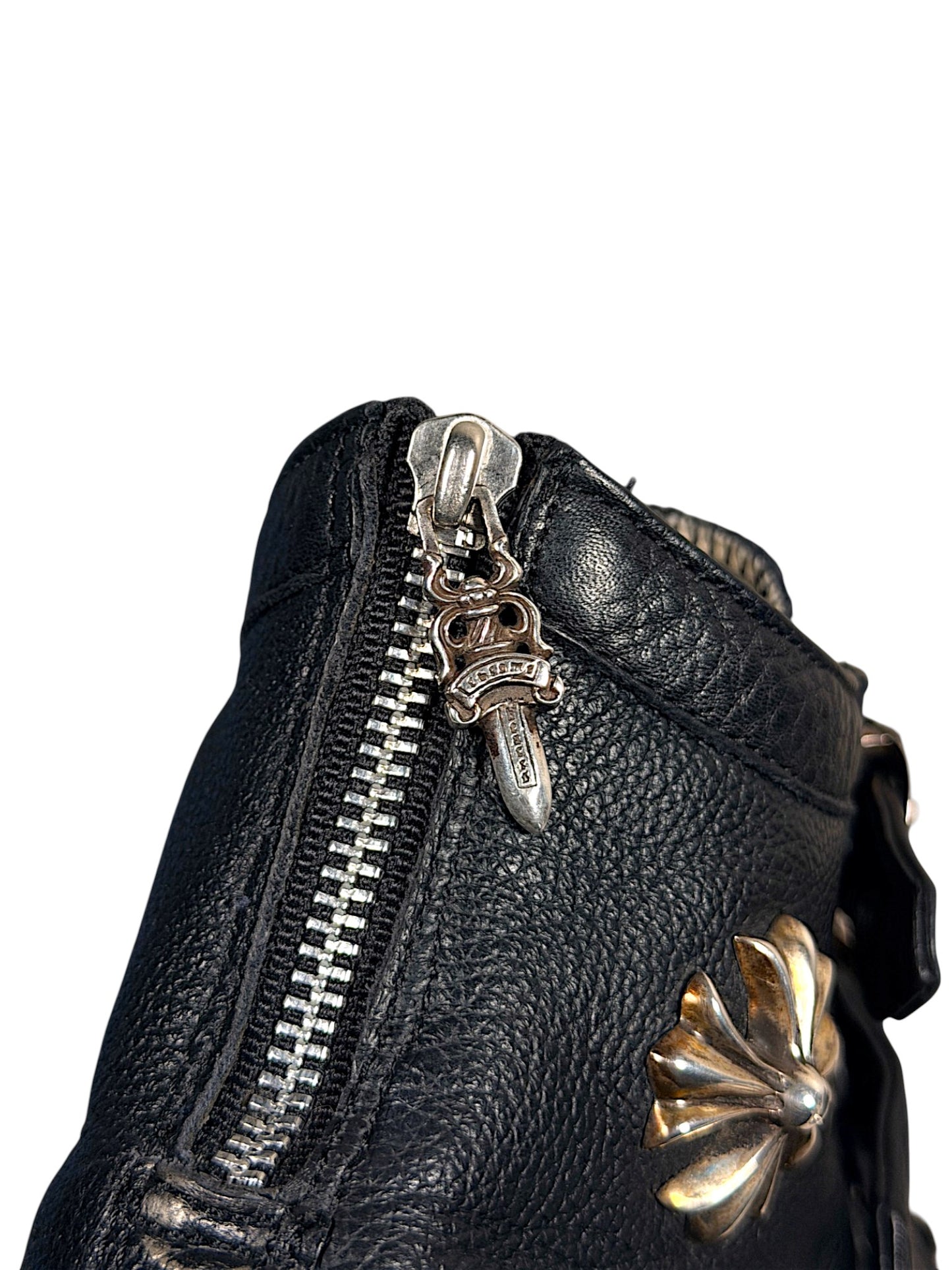 Chrome Hearts Gunslinger Buckle Leather Converse Black Authenticated Designer