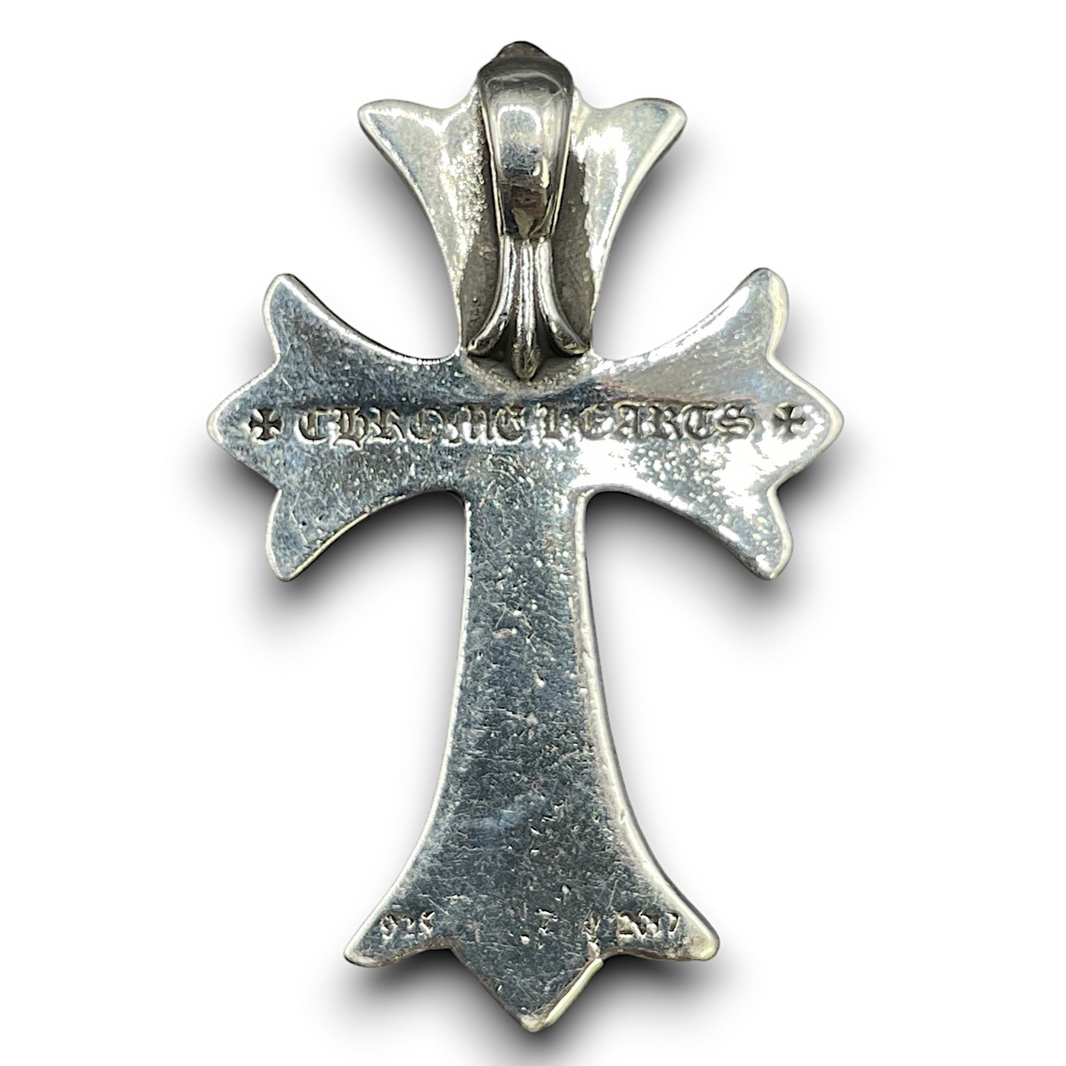 Chrome Hearts Cross Heart Pendant Sterling Silver Hardware