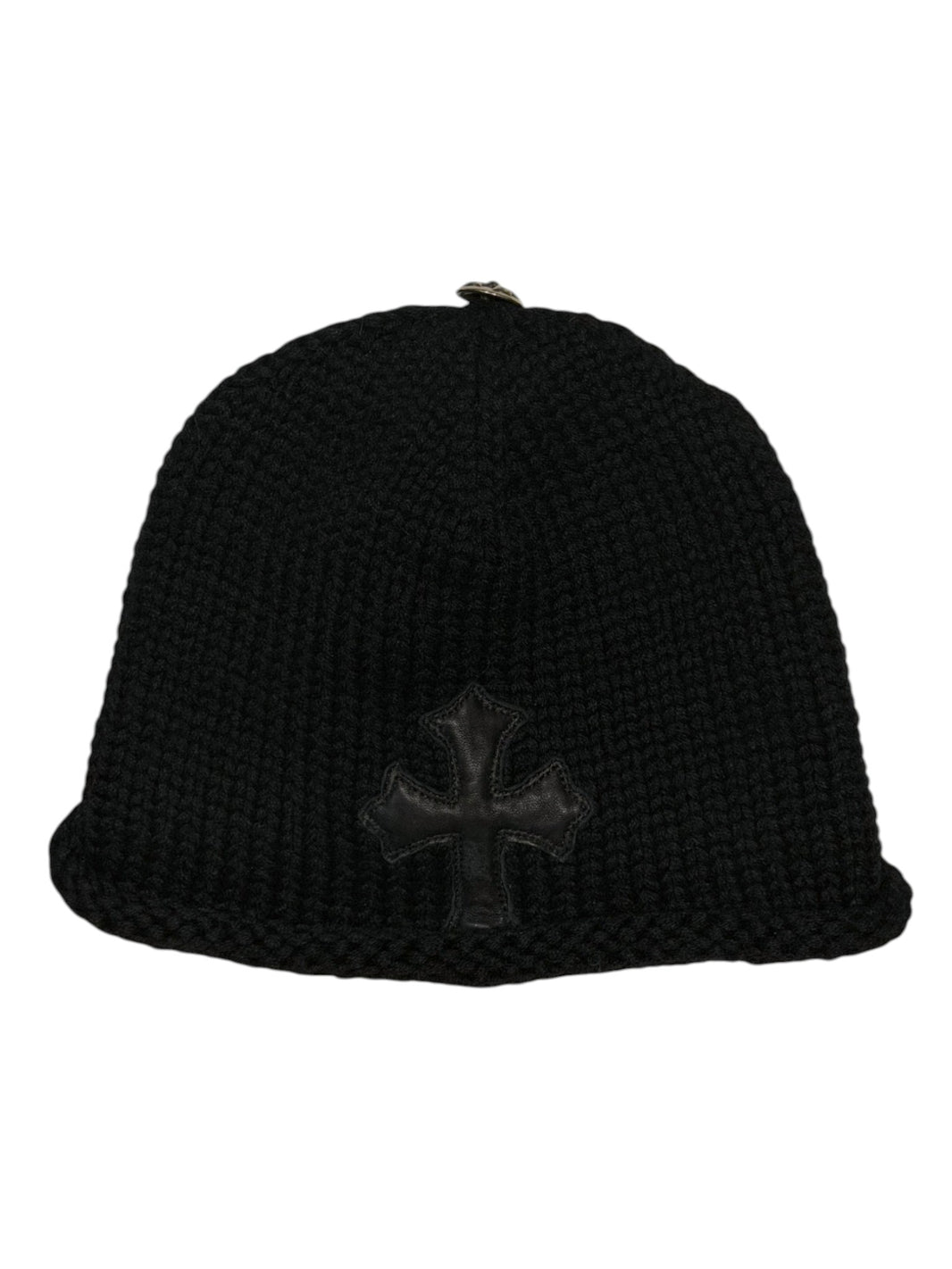 Chrome Hearts Black Cross Patch Beanie Leather
