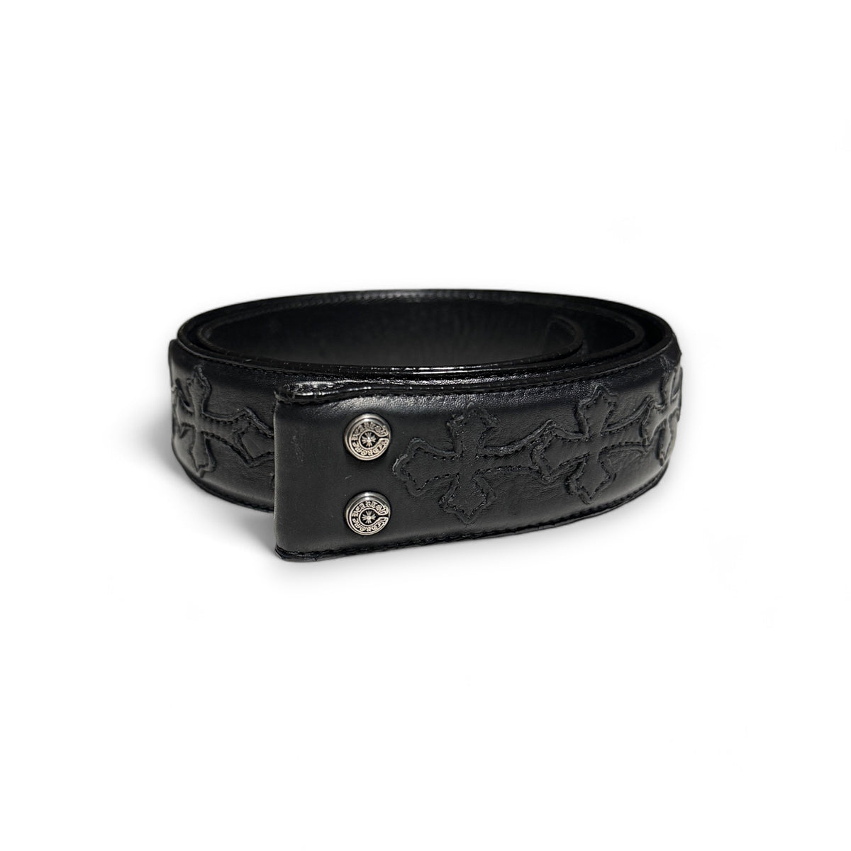 NWT! TRUE RELIGION Chrome Hearts Belt Elastic Snap Size 1X Black Grunge Goth CHROME HEARTS  main image 3