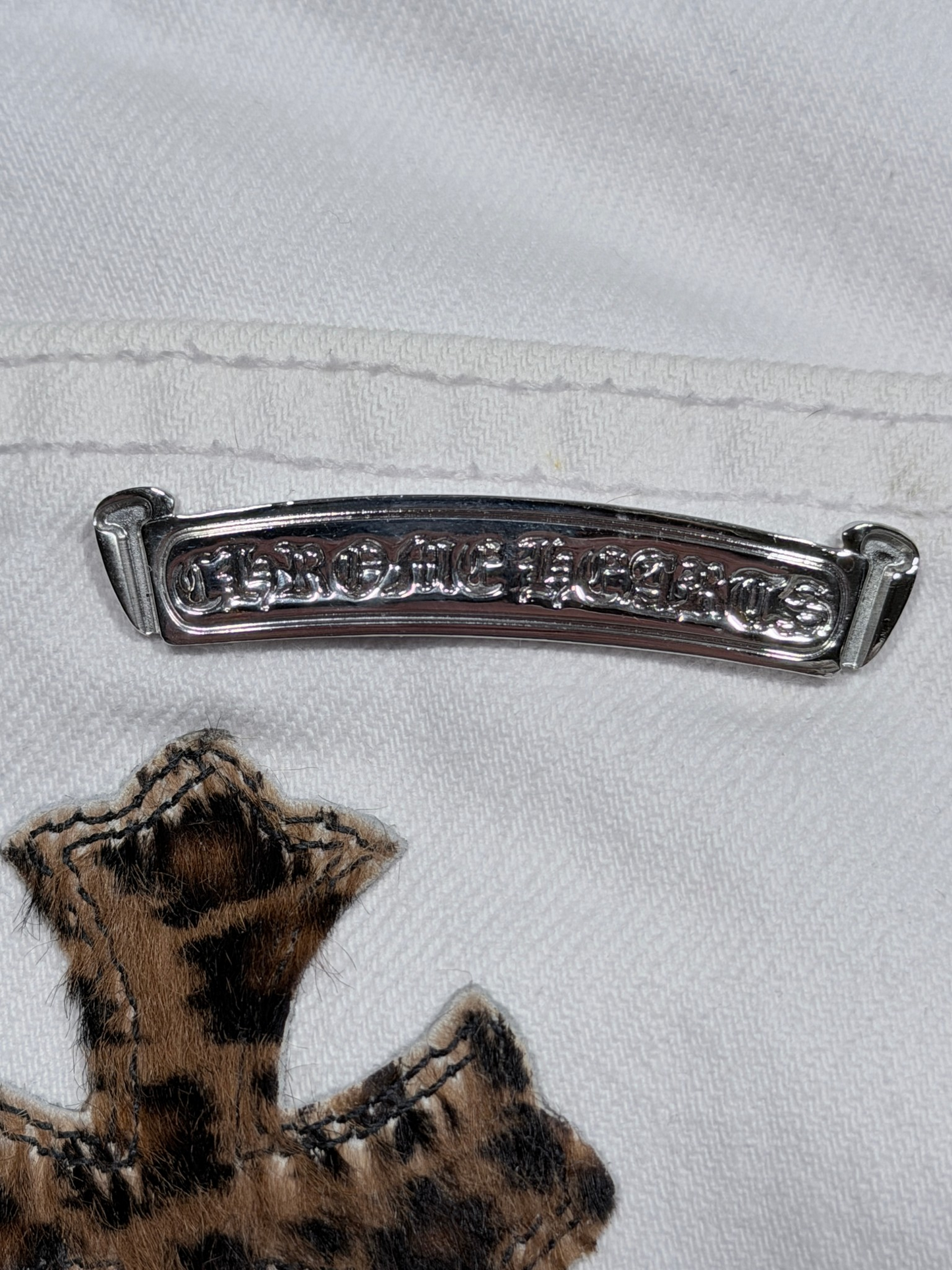 Chrome Hearts Cheetah Cross Patch White Levi's Jeans Genuine