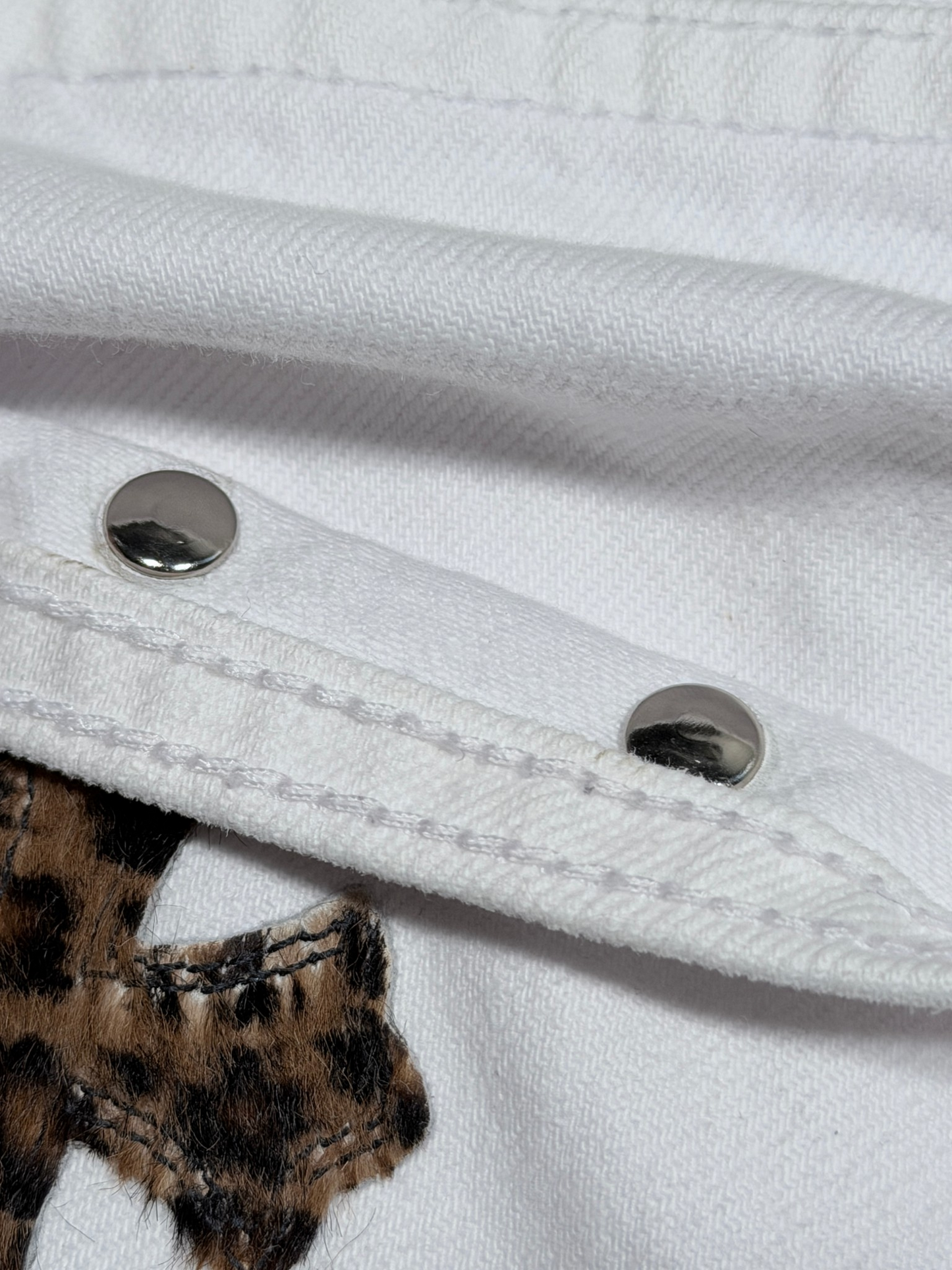 Chrome Hearts Cheetah Cross Patch White Levi's Jeans Rare Collectible