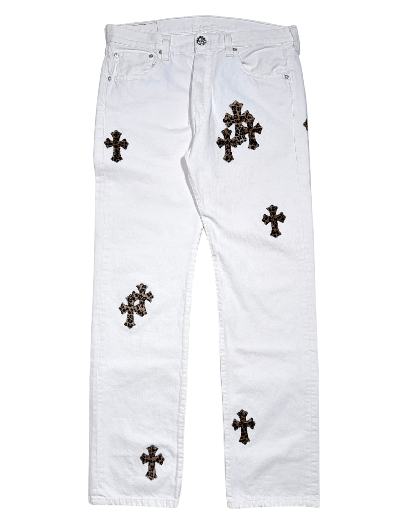 Chrome Hearts Cheetah Cross Patch White Levi's Jeans Authentic Jeans