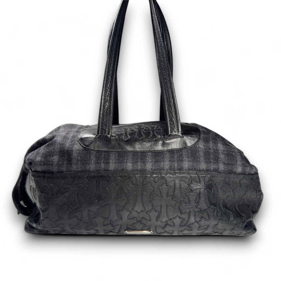 Chrome Hearts Large Flooded Leather Cross Patch Duffle Bag