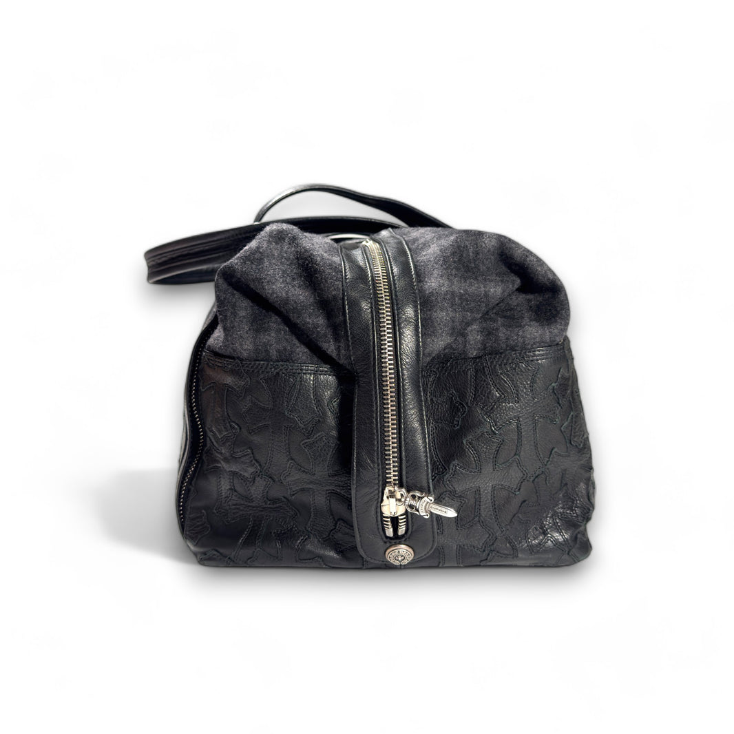Chrome Hearts Cemetery Cross Patch Leather Duffle Bag