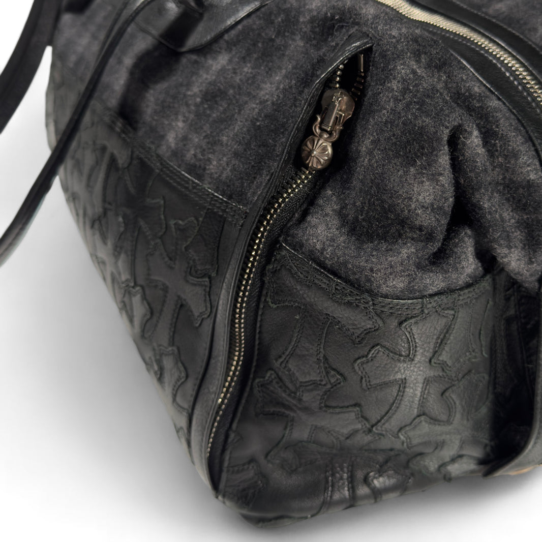 Chrome Hearts Flooded Cross Patch Plaid Duffle Bag
