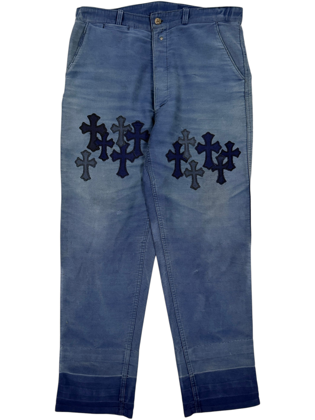 Chrome Hearts Cross Patch French Workwear Pants Blue