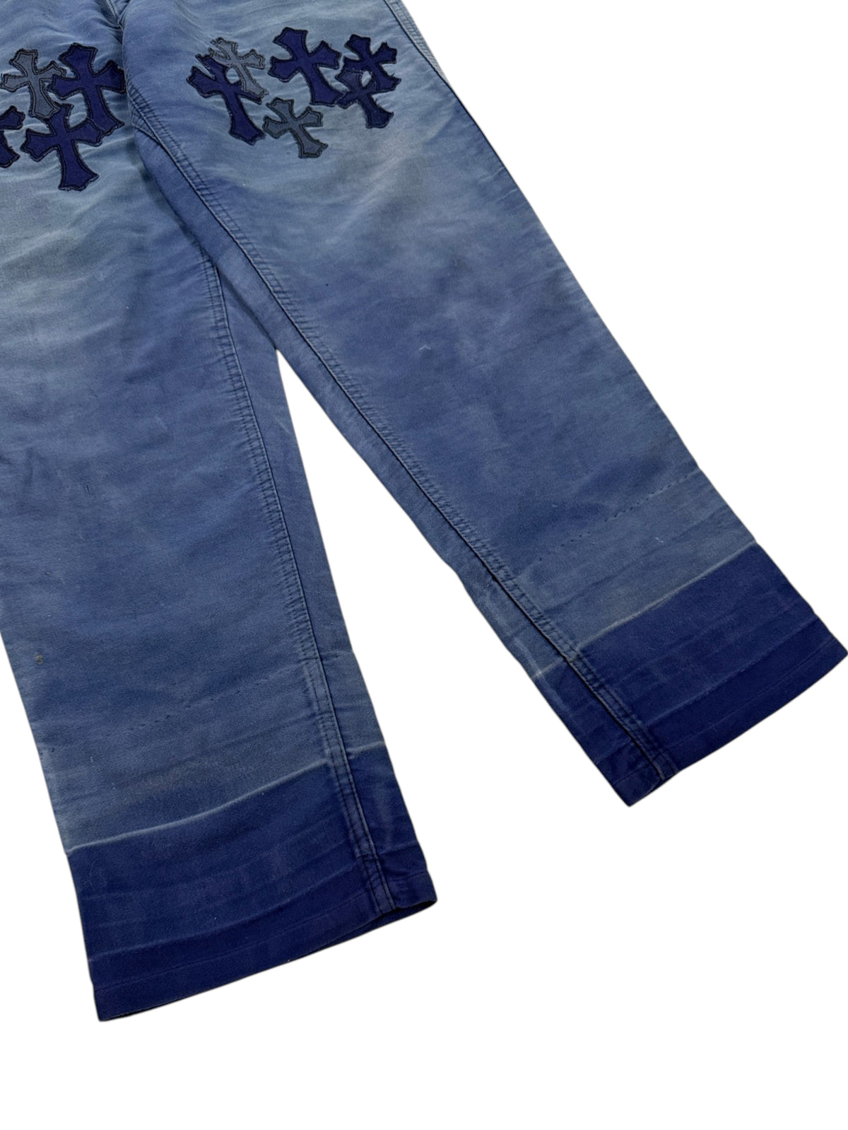 Vintage French Workwear Trousers Chrome Hearts Navy Cross Patches