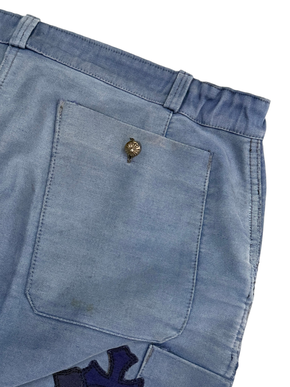 Silver Cross Ball Button Chrome Hearts Workwear Pants