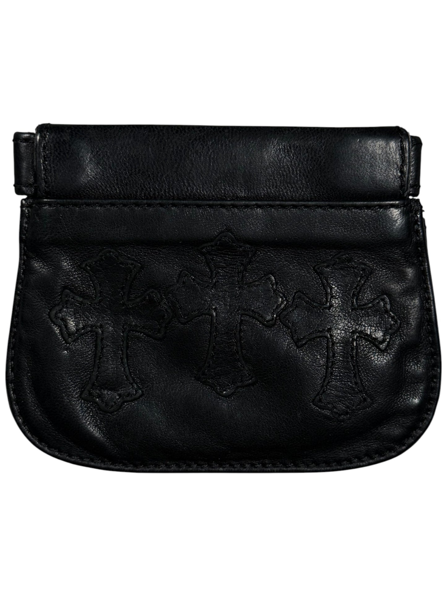 Chrome Hearts Cross Patch Coin Pouch Wallet Snap Back Authentic Wallets