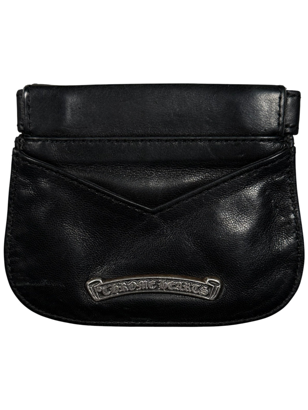 Chrome Hearts Cross Patch Coin Pouch Wallet Snap Back Sterling Silver Hardware