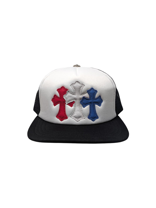 Chrome Hearts USA Triple Cross Patch Trucker Hat Authentic Hats