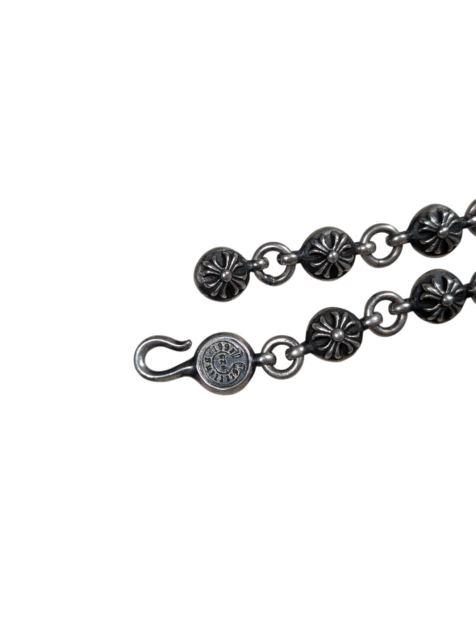 Chrome Hearts Silver Cross Ball Necklace Verified YP Collective