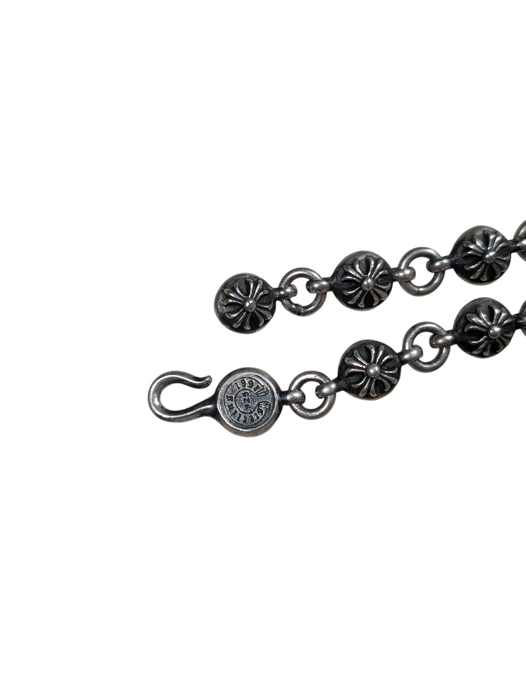 Chrome Hearts Silver Cross Ball Necklace Verified YP Collective