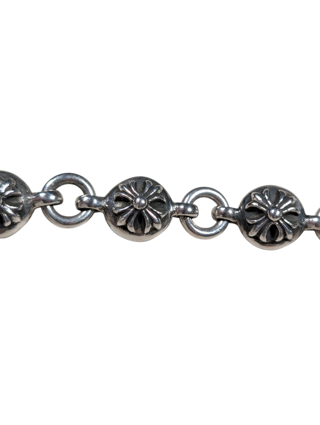 Chrome Hearts Silver Cross Ball Necklace Authenticated Designer