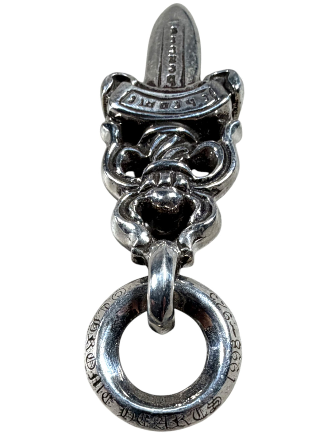 Chrome Hearts Dagger Pendant Silver Pave Diamond Verified YP Collective