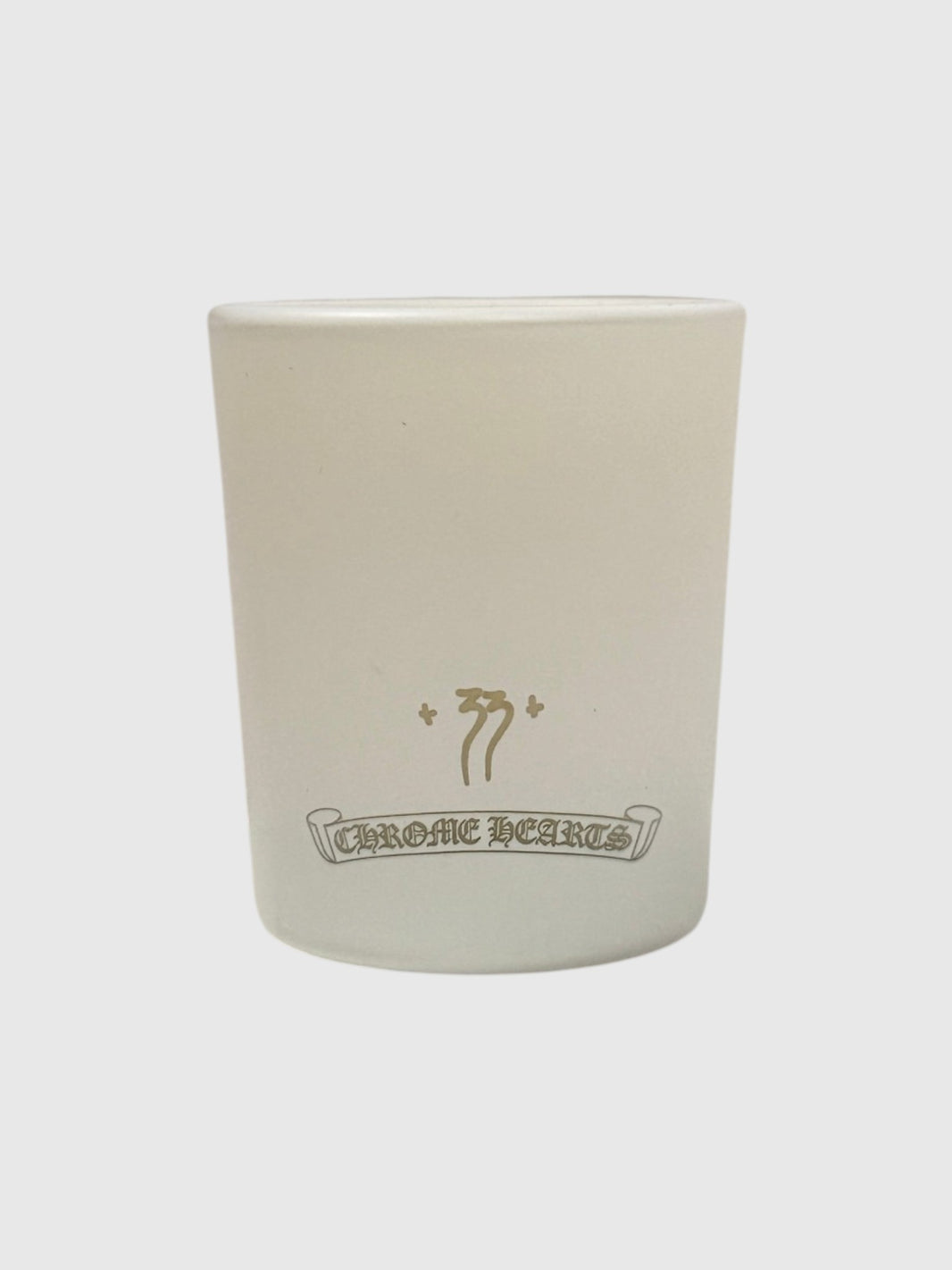 Scroll Banner Logo Chrome Hearts White Candle Home Decor