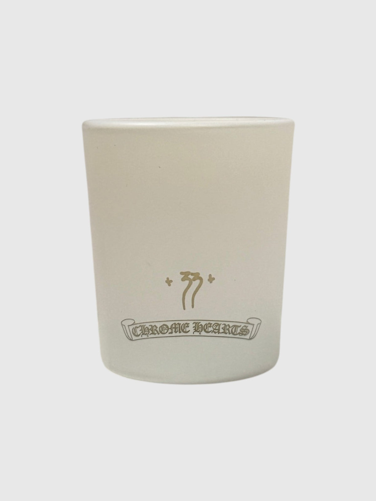 Scroll Banner Logo Chrome Hearts White Candle Home Decor