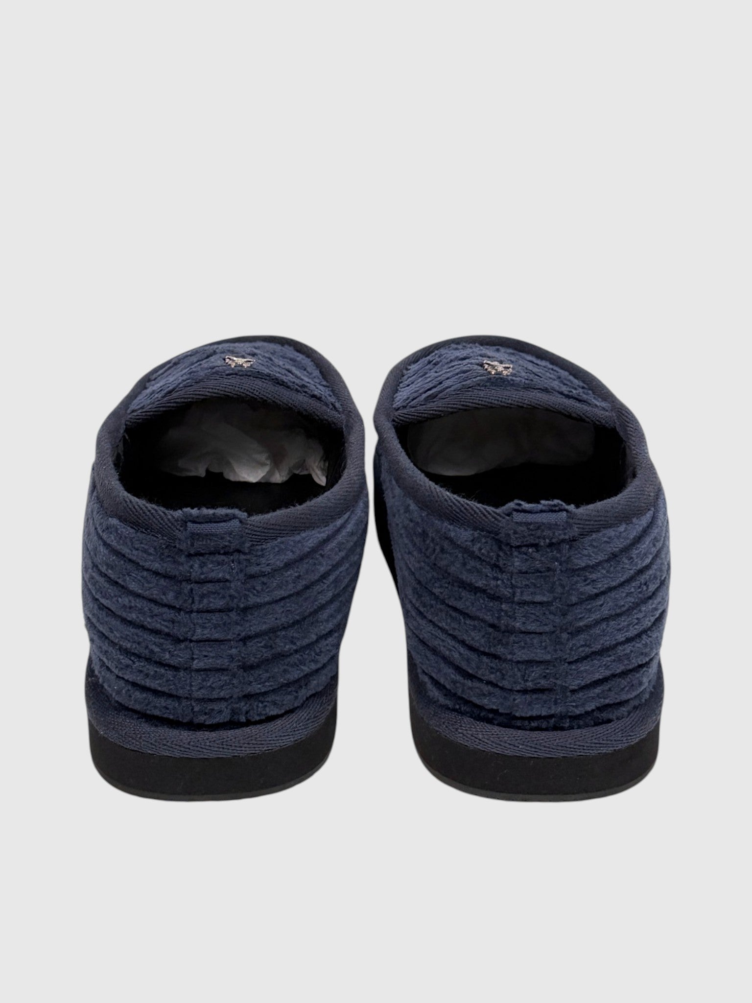 Ribbed Navy Corduroy Chrome Hearts House Slippers