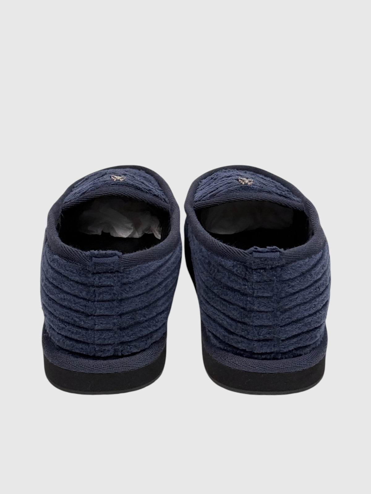 Ribbed Navy Corduroy Chrome Hearts House Slippers