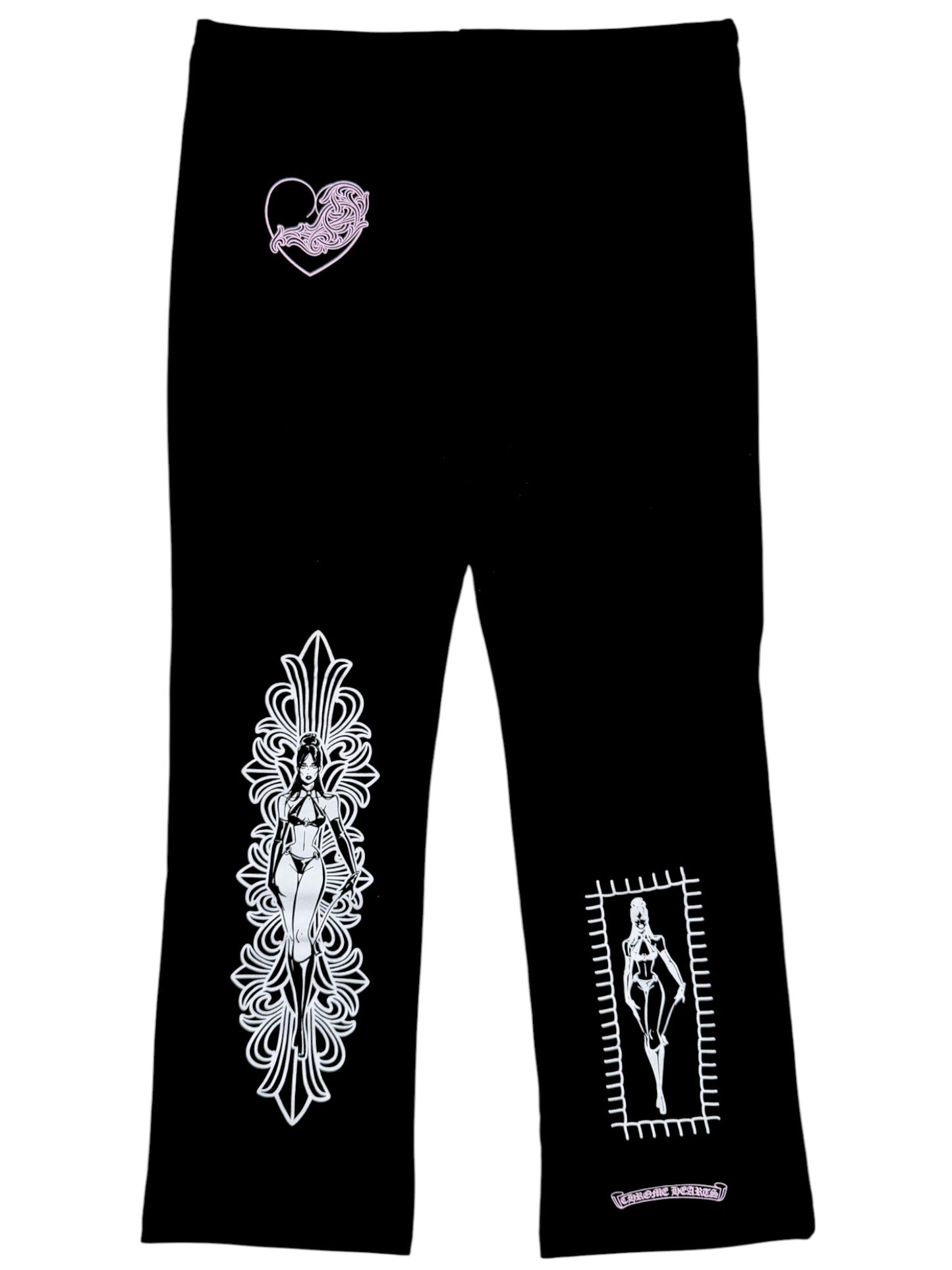 Chrome Hearts Deadly Doll Flare Sweatpants Sterling Silver Hardware