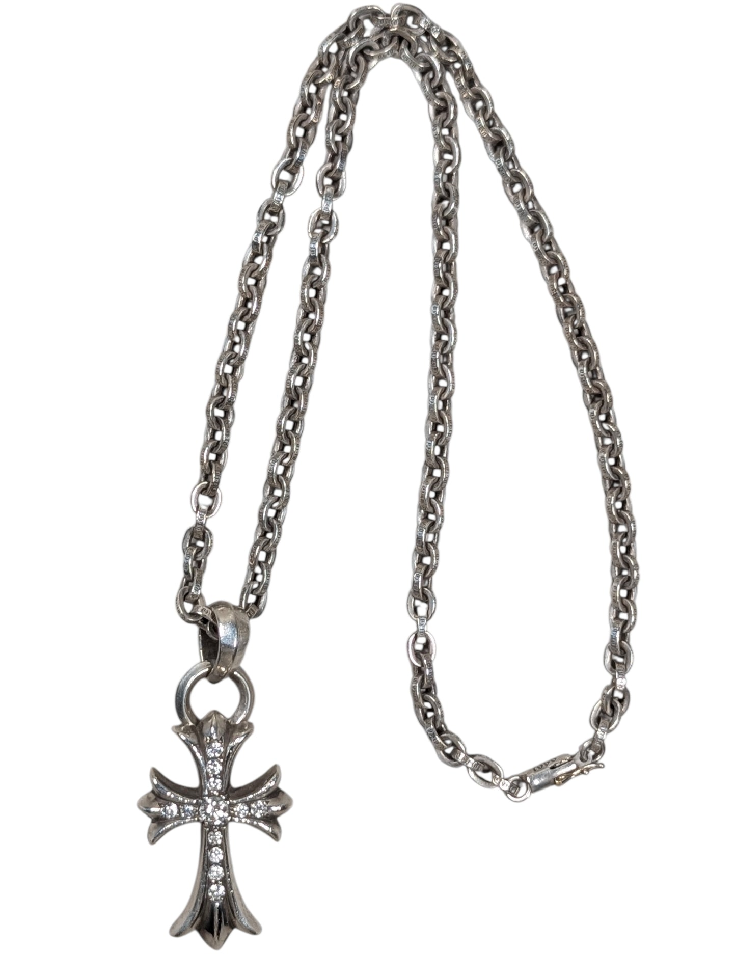 Chrome Hearts Pave Diamond Small Cross Pendant Authenticated Designer
