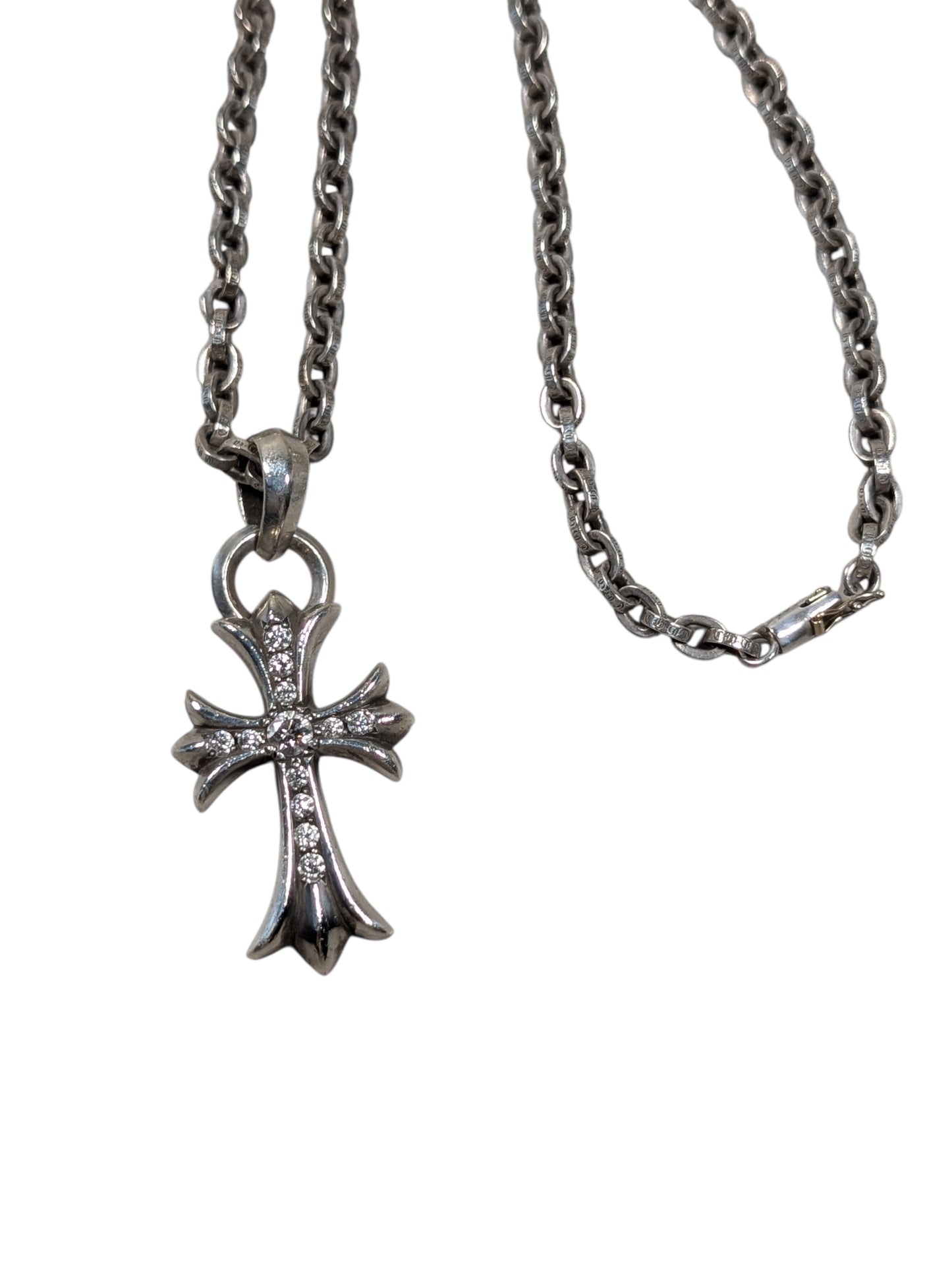 Chrome Hearts Pave Diamond Small Cross Pendant Luxury Streetwear