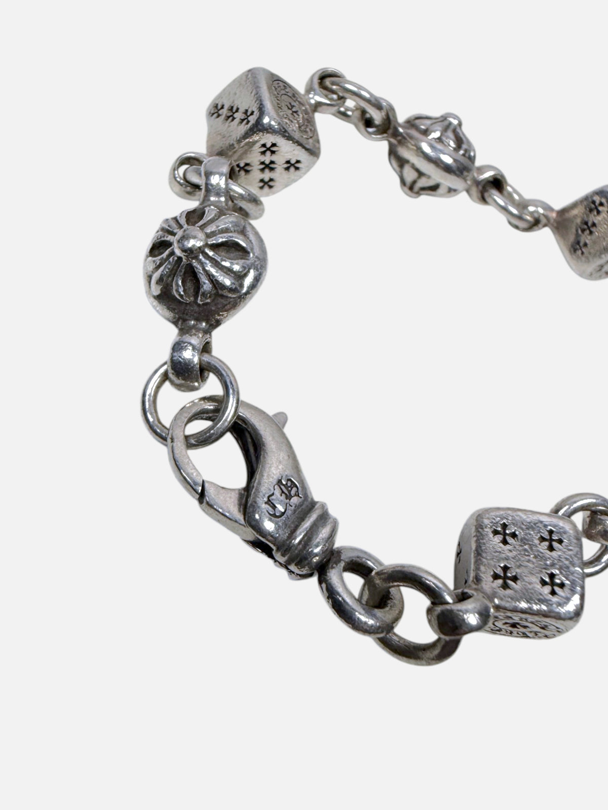 CH Horseshoe Logo Dice Links Chrome Hearts Cross Ball Bracelet