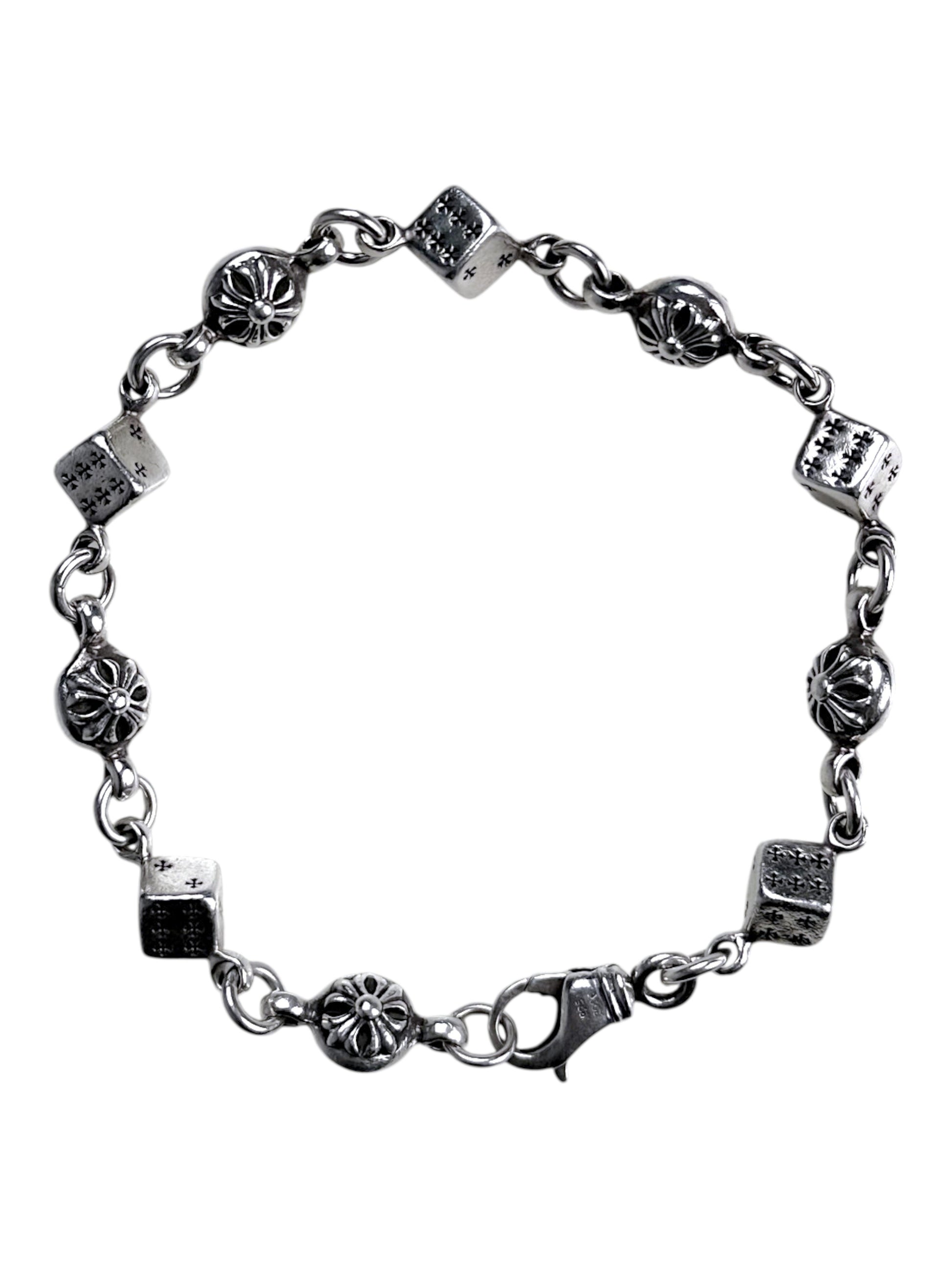 Chrome Hearts CH Dice Bracelet .925 Silver Link