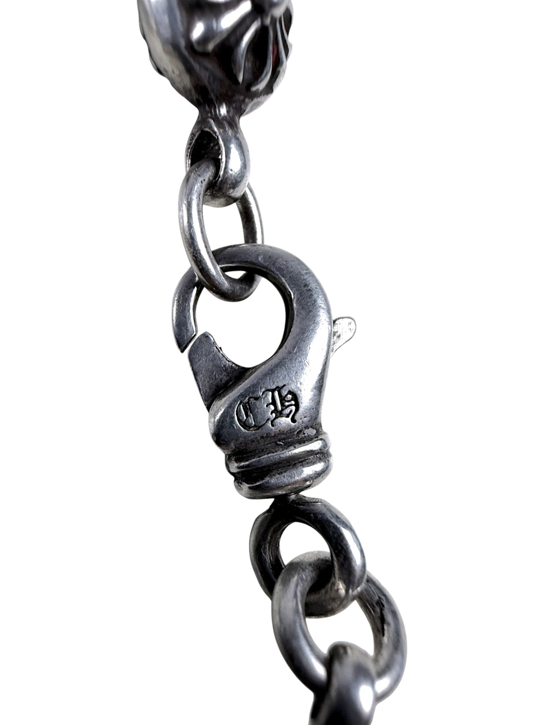 Chrome Hearts CH Stamped Lobster Clasp Silver Bracelet